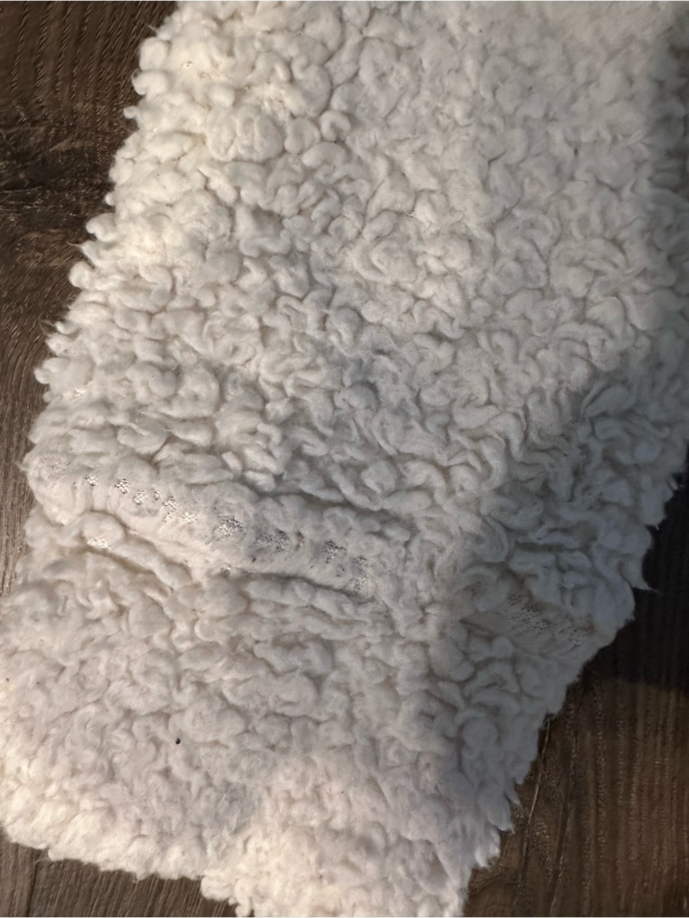 2/$15 Cream Pocketed Sherpa Pullover with Blue-Gray Chevron - Picture 6 of 9